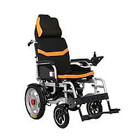Складная электрическая коляска для инвалидов с подголовником MIRID D6036C. Литиевая батарея 20Ач.