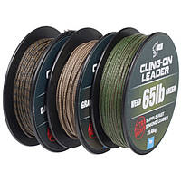 Ледкор Nash Cling-On Leader 40Lb weed green (зеленый) 10м