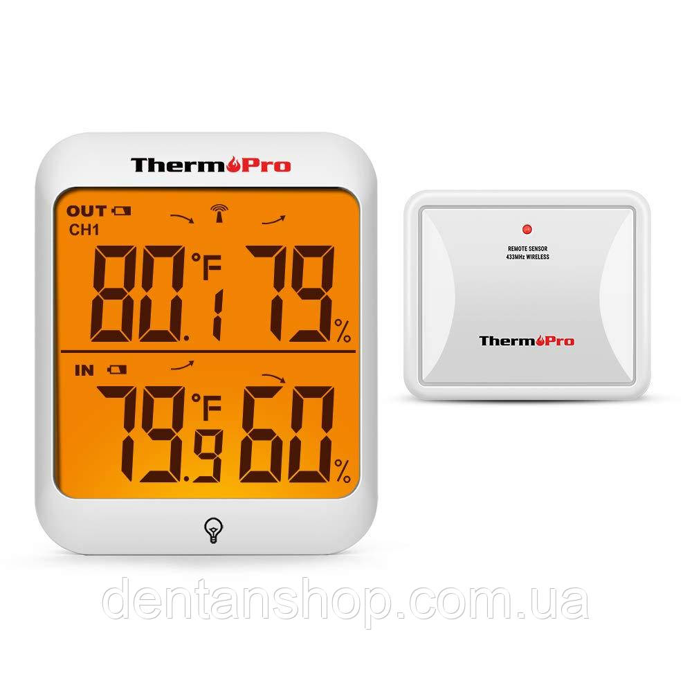 Термогігрометр ThermoPro TP63A (-20...+70 °C; 10-99%; ±1°C; ±2%) з віддаленим датчиком T° (до 60 метрів), фото 1