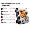 Термометр для м'яса, молока, духовки тощо ThermoPro TP-16S (-10 °C-300 °C) з таймером, магнітом і підсвіткою, фото 6