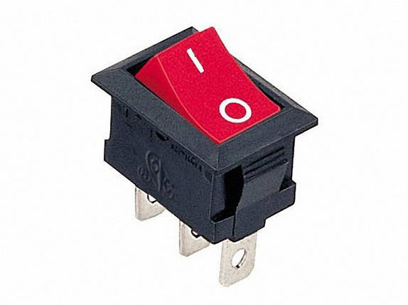 Перемикач KCD1-102 R/B 1 клавіша червоний Ny95500674, фото 1