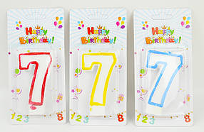 Свічки для торта "Цифра 7", mix, 5151-7