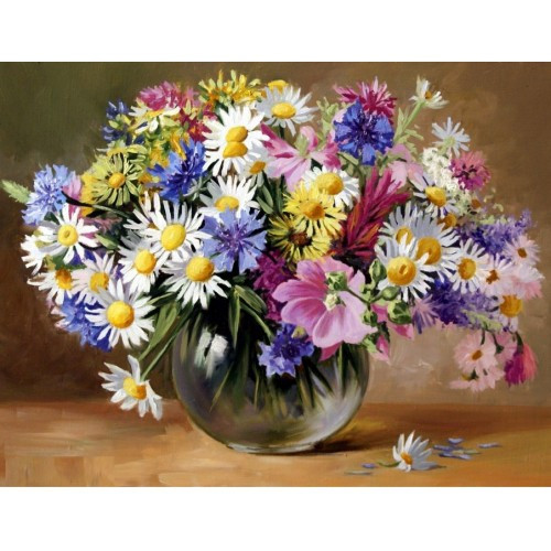 Набір алмазної мозаїки Квіткова симфонія My-Art TNG707 (40 x 50 см) + стрази АБ+FD на підрамнику, фото 1