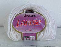 Lanoso ALPACANA (Альпакана) № 3000 белый (Шерстянная пряжа альпака с акрилом, нитки для вязания)