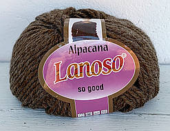 Lanoso ALPACANA (Альпакана) № 3006 кава з молоком (Вовняна пряжа альпака з акрилом, нитки для в'язання)