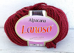 Lanoso ALPACANA (Альпакана) № 3014 бордовий (Вовняна пряжа альпака з акрилом, нитки для в'язання)