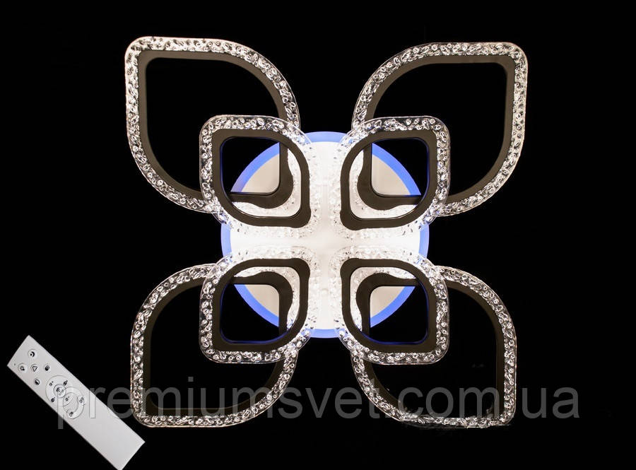 Світлодіодна люстра на натяжній стелі QX2522/4+4 BK LED 3 color dimmer