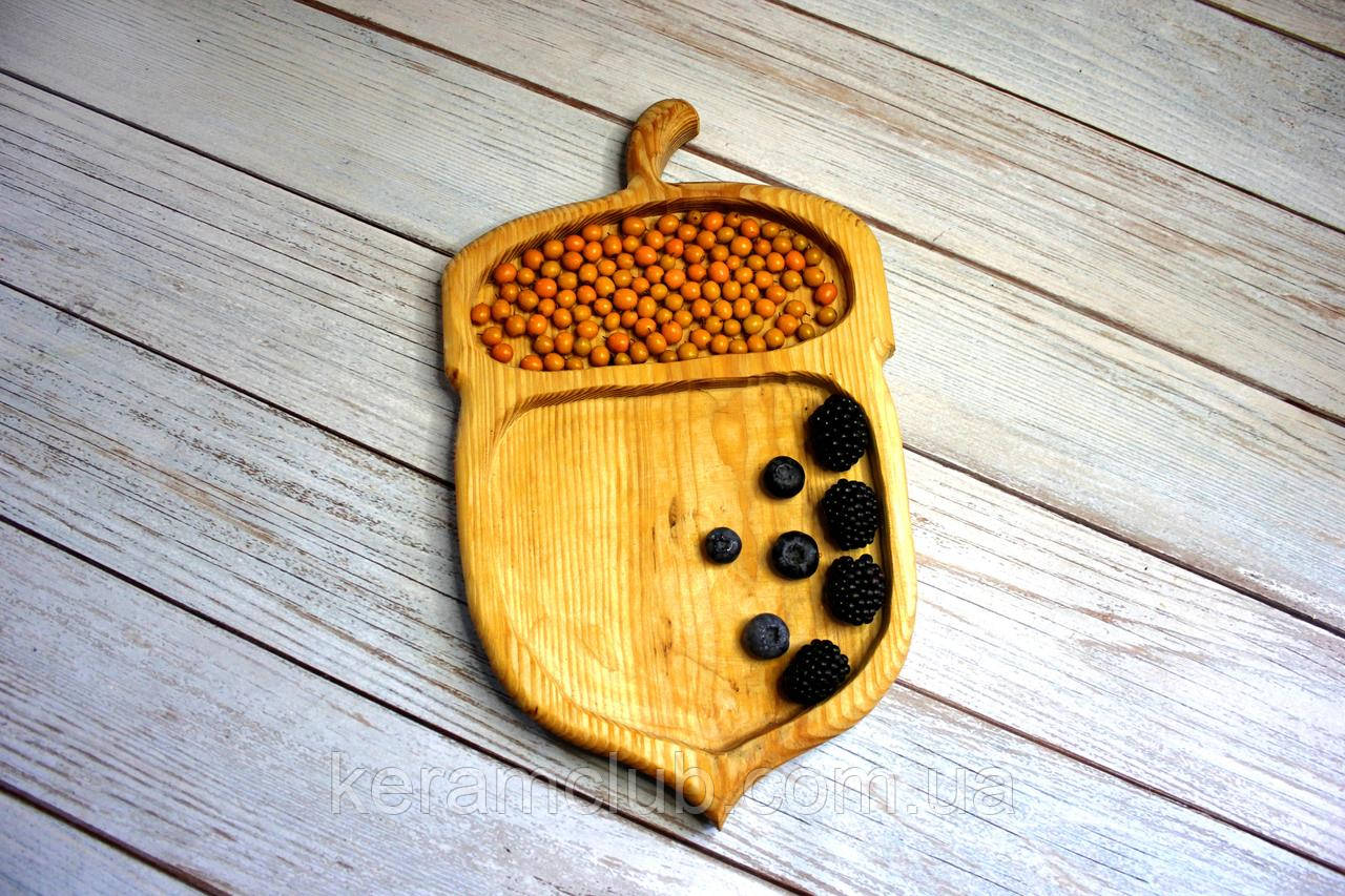 Дерев'яна менажниця "Жолудь" 31х20 см, фото 1