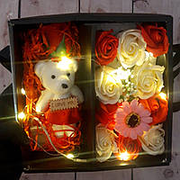 Подарочные наборы мыла из роз, мишка, подсветка Led (Живые фото!)