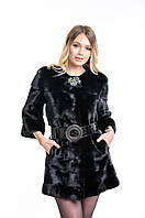 Шуба из норки женская черная молодежная Bleck Glama