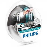 К-кт 2шт галогенная автолампа PHILIPS H7 12V 55W X-treme Vision Plus бокс + 130% (PHI 12972XV+S2)