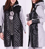 Жіночий зимовий теплий спортивний костюм із кардиганом пр-во Туреччина сірий No 8888