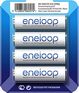 Акумулятори Panasonic Eneloop AA 2000 mAh, BK-3MCC, 2100 циклів (паковання: sliding pack)