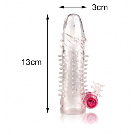 Насадка на пеніс з вібрацією Fanala Crystal з пухирцями і вібратором для клітора, фото 2
