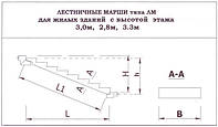 Лестничные марши плоские 1ЛМ 27.11.14-4 Л