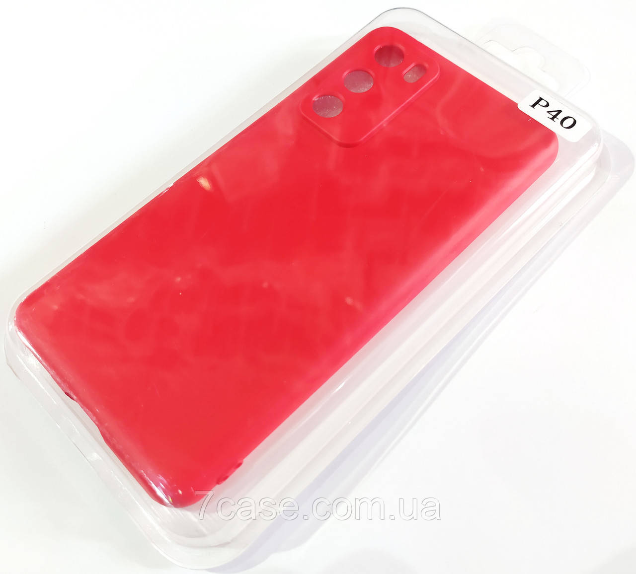 Чохол для Huawei P40 матовий Silicone Case Full Cover Macarons Color Червоний