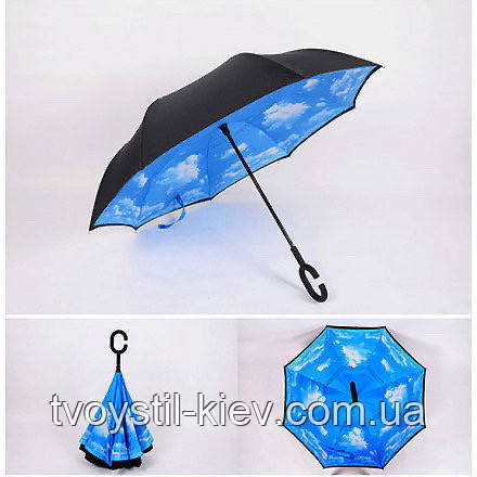 Зонт наоборот, зонт обратного сложения - фото 1 - id-p1247884214