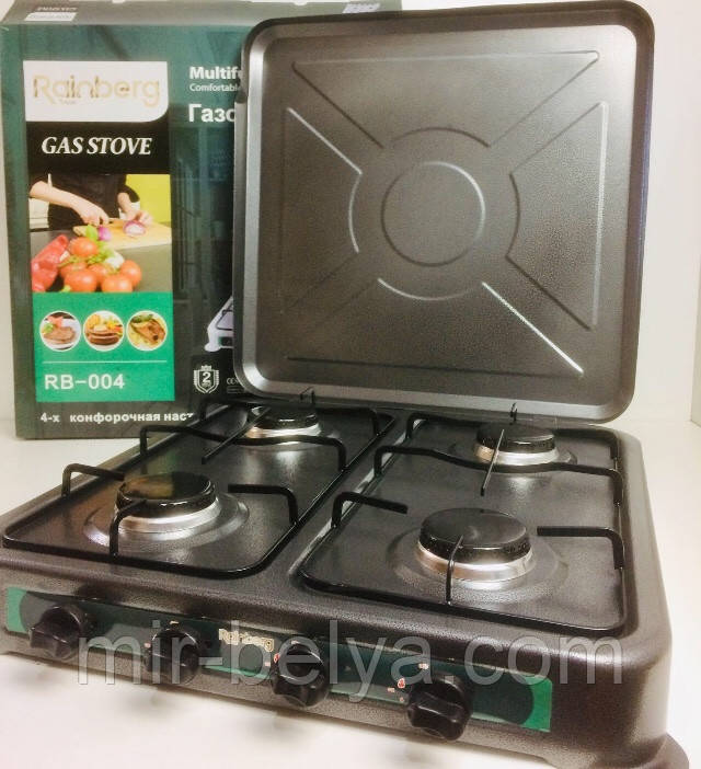 Газова плита 4 конфорки Rainbetg RB004 колір-метал, фото 1