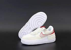 Nike Air Force 1 Shadow White Red жіночі білі кросівки (Nike Air Force 1 Shadow White Red жіночі білі кросівки (Найк Аїр Форс Шедо