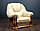Класичний шкіряний диван "Грізлі" і шкіряні м'які крісла для вітальні, фото 3