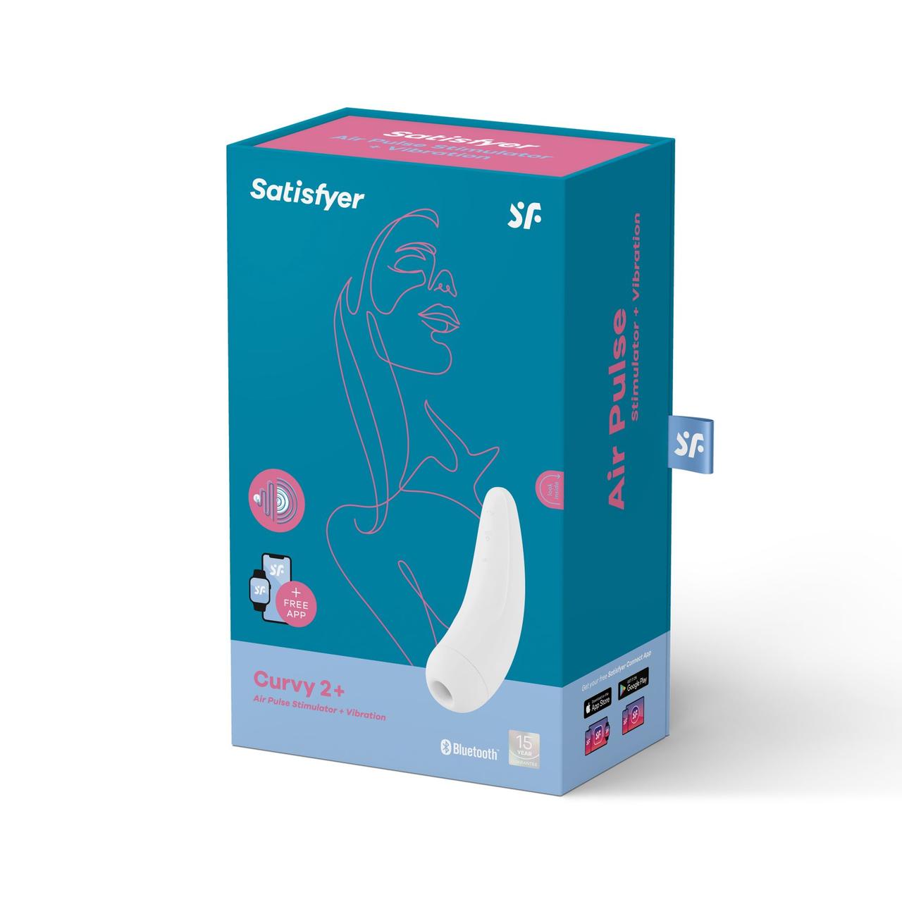 Стимулятор клітора вакуумний зі смарт управлінням Satisfyer Curvy 2 White Білий