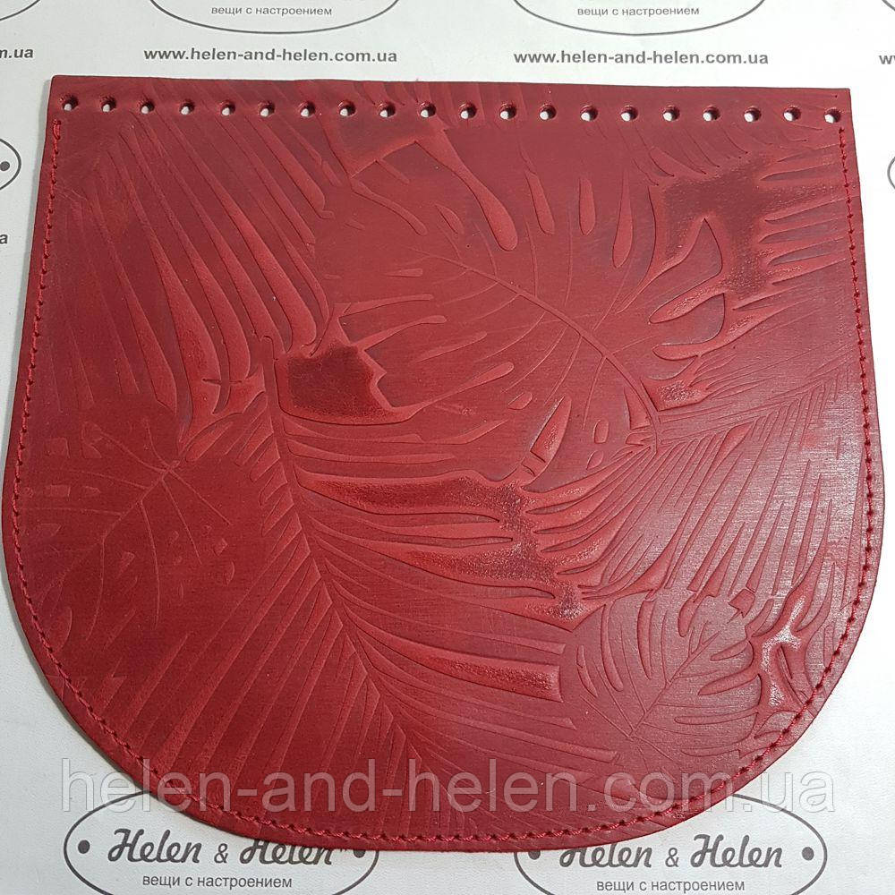 Клапан сумки. "Пальми". Колір "Червоний", фото 1