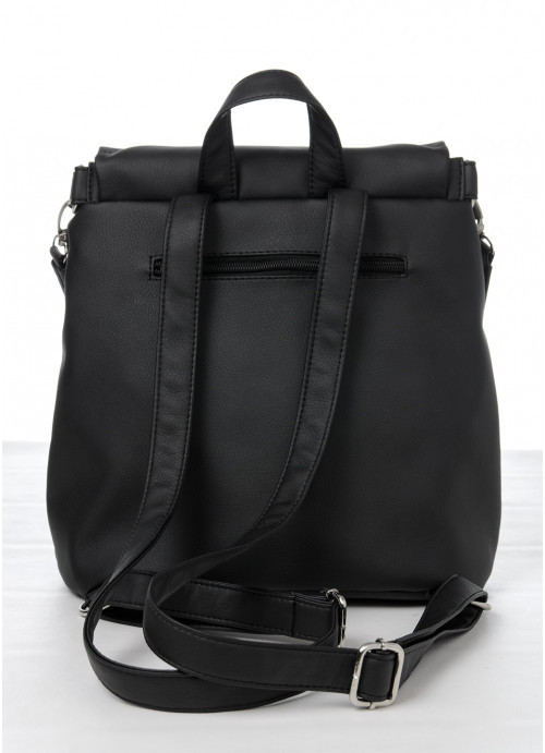 Черный городской молодежный модный рюкзак женский стеганый с эко кожи - фото 9 - id-p1247991320