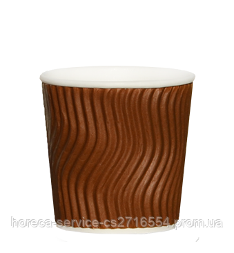Стакан гофрований RIPPLE CHOCOLATE 110 мл. 25 шт., фото 1
