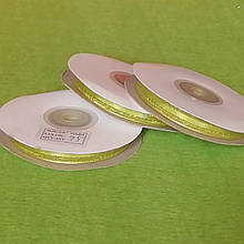 Стрічки атлас, люрикс, капрон 1 см оливковий 23 м