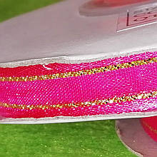 Стрічки атласу, люриксу, капрон 1 см малиновий 23 м