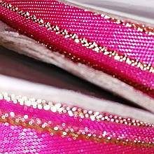 Стрічки атлас, люрикс, капрон 1 см яскраво-рожевий 23 м