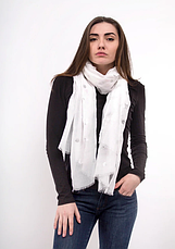 Тонкий шарф Fashion Асія з віскози 180*80 см білий, фото 4