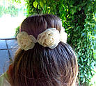 Шпильки для волосся з квітами з тканини ручної роботи "Синя чайна троянда", фото 5
