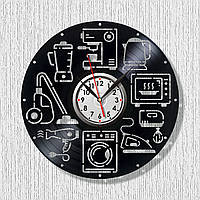 Бытовая техника часы Часы настенные Часы миксер Часы пилесос Часы черные утюг Часы настанные чайник Размер 30