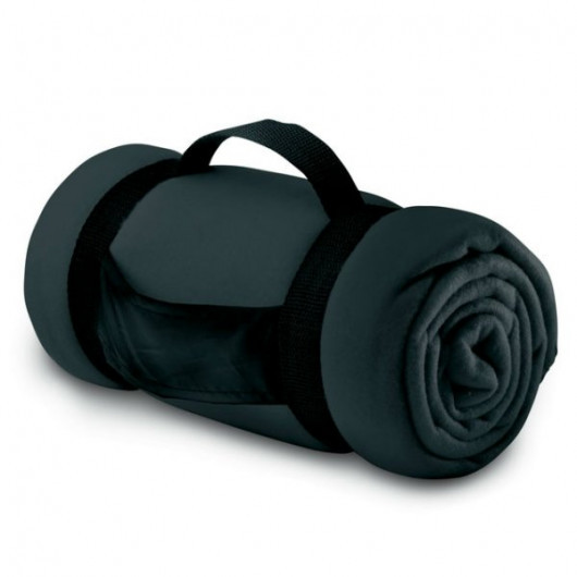 Плед флісовий однотонний з ручками для переноски 150х120 см сірий, фото 1