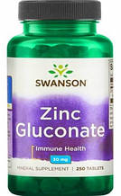 Swanson zinc gluconate 30 mg 250 tablets