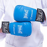 Перчатки-накладки для карате Защита на руки для единоборств EVERLAST Полиуретан Синие (BO-3956) S, фото 5