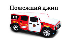Дитяче ліжко машина червона пожежна машина джип Hummer (спальне місце 170*80 см) БЕЗ матраца