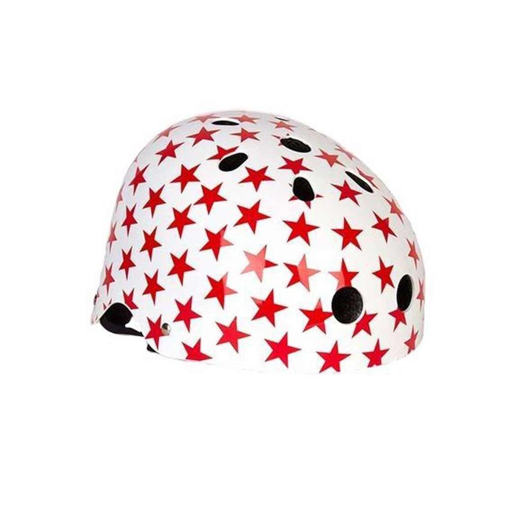 Велосипедний шолом Trybike 44 51 см білий з червоними зірочками (COCO 4XS)