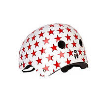 Велосипедний шолом Trybike 44 51 см білий з червоними зірочками (COCO 4XS), фото 2