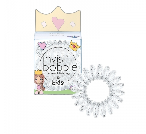 Гумки для волосся INVISIBOBBLE з колекції KIDS Princess sparkle прозорі з блискітками 3шт/уп, фото 1