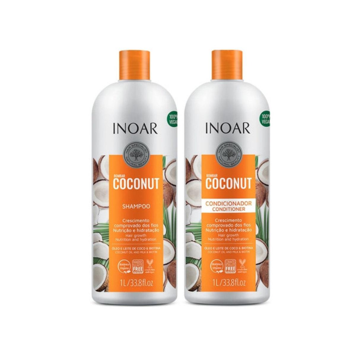 Безсульфатний набір для волосся з кокосом Inoar Coconut Bombar, 2х1000 ml