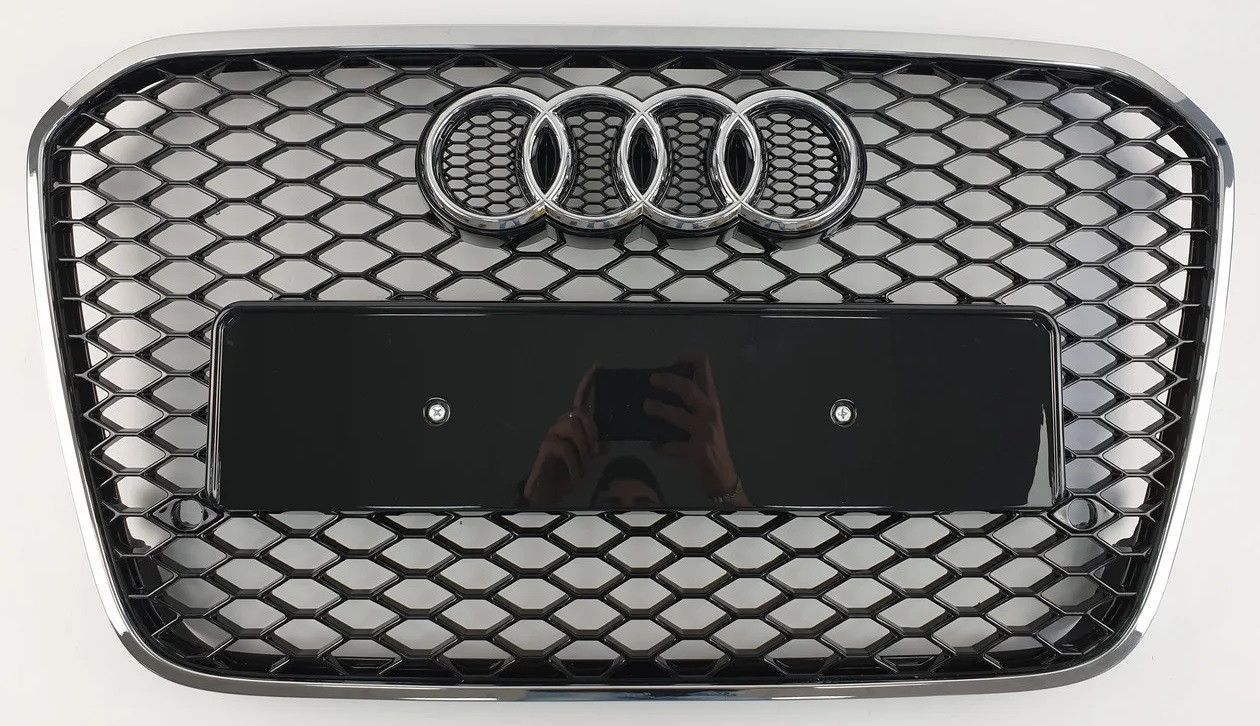 Решітка радіатора Audi A6 C7 (11-14) стиль RS6 (хром рамка)
