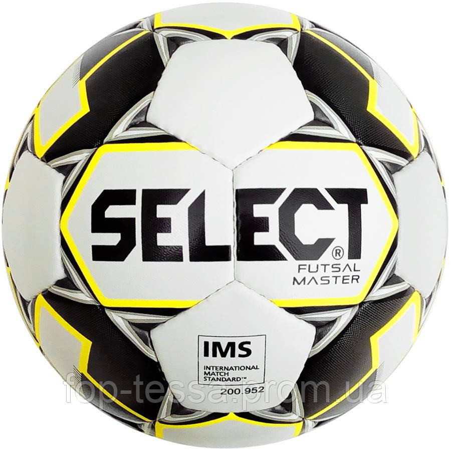 М'яч футзальний Select Futsal Master NEW IMS (129) білий/жовтий/чорний