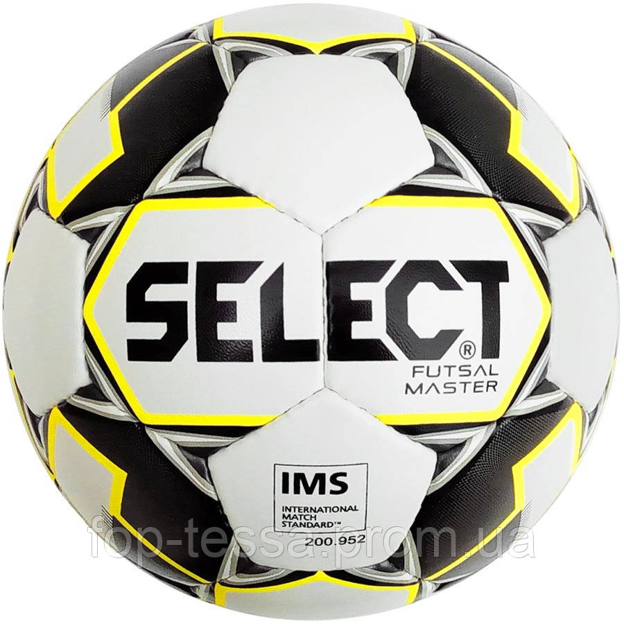 М’яч футзальний SELECT Futsal Master (IMS) (129) біл/жовт/чорний, grain