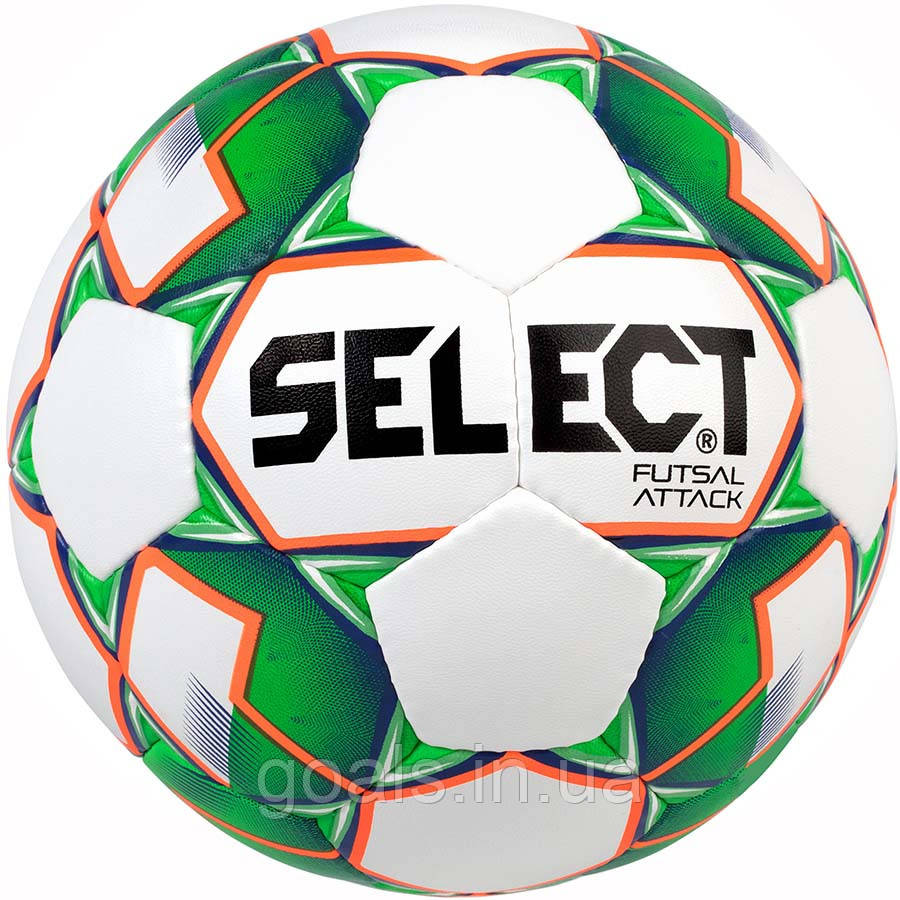 М’яч футзальний SELECT Futsal Attack (046) біл/зелений, grain