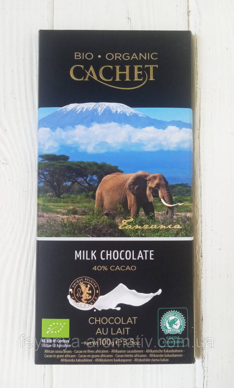 Молочний шоколад 40% какао Cachet Milk Chocolate bio organic, 100гр (Бельгія)