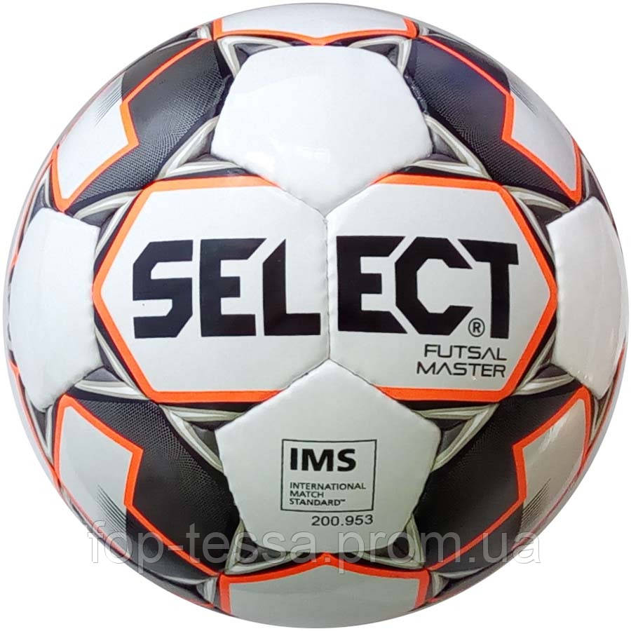 М'яч футзальний Select Futsal Master NEW IMS (128) білий/оранжевий/черн