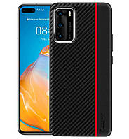 Чехол накладка Primolux Cenmaso для телефона Huawei P40 - Black&Red