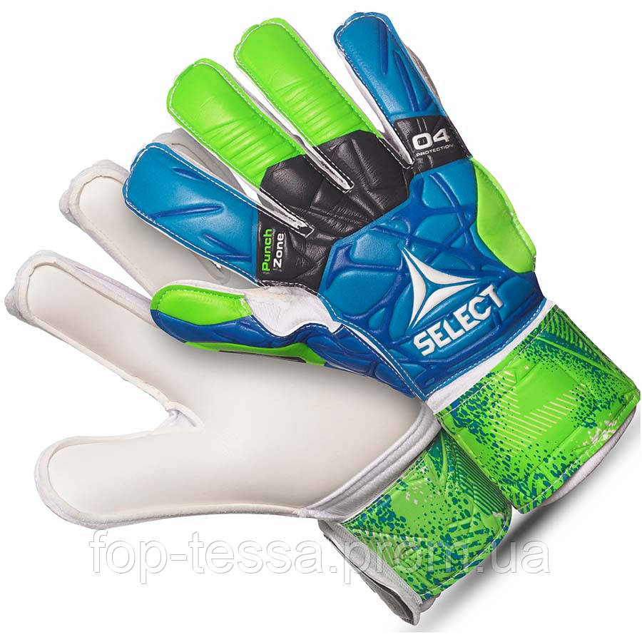 Дитячі воротарські рукавички SELECT 04 Hand Guard (332) синьо/зелено-білий p.7